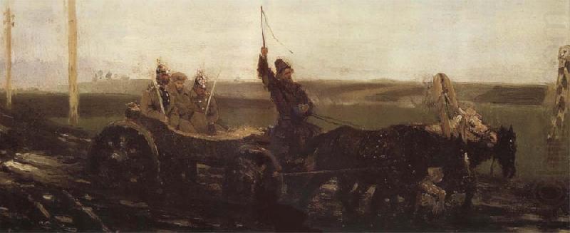 Under Guard,Along the Muddy Road, Ilya Repin